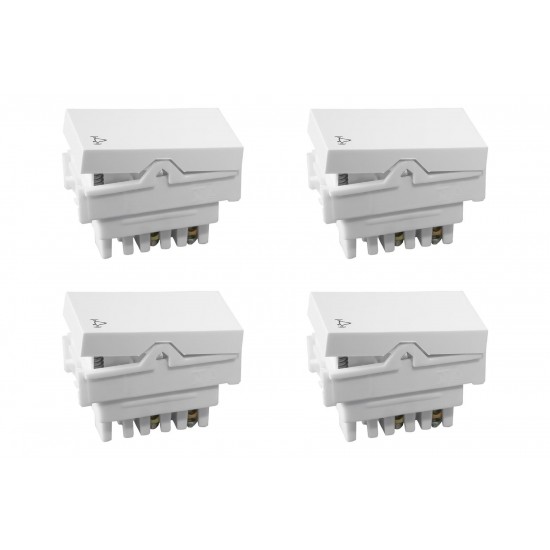 Kit C/4 - Modulo Ilumi Vivaz 1 Tecla Campainha 10A. Branc...