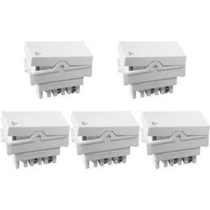 Kit C/5 - Modulo Ilumi Vivaz 1 Tecla Campainha 10A. Branc...