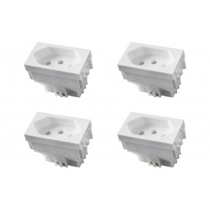 Kit C/4 - Modulo Ilumi Vivaz 1 Tomada 10A. Branco 75140