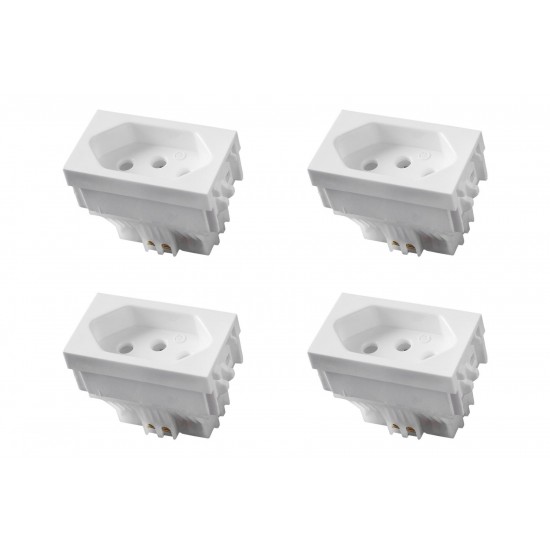 Kit C/4 - Modulo Ilumi Vivaz 1 Tomada 10A. Branco 75140 Kit C/4 - Modulo Ilumi Vivaz 1 Tomada 10A. Branco 75140