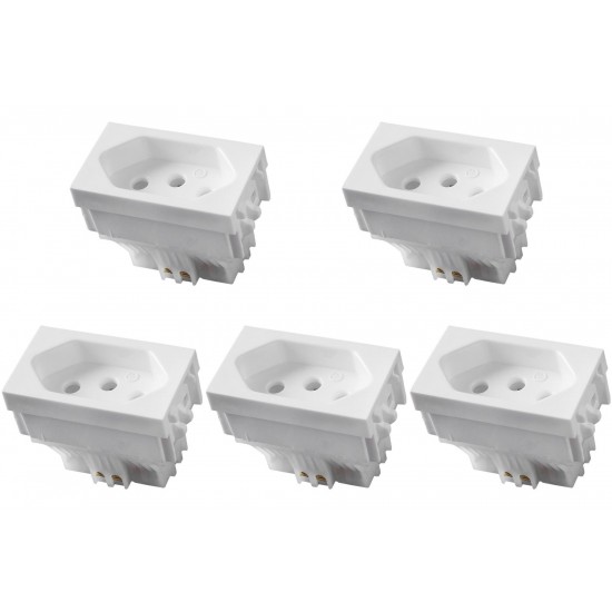 Kit C/5 - Modulo Ilumi Vivaz 1 Tomada 10A. Branco 75140