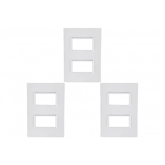 Kit C/3 - Placa Conjunto Modular Ilumi Vivaz 4X2 - 2 Modu...