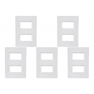 Kit C/5 - Placa Conjunto Modular Ilumi Vivaz 4X2 - 2 Modu...