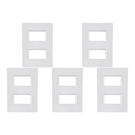 Kit C/5 - Placa Conjunto Modular Ilumi Vivaz 4X2 - 2 Modu... Kit C/5 - Placa Conjunto Modular Ilumi Vivaz 4X2 - 2 Modu...