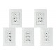 Kit C/5 - Conjunto Ilumi Vivaz Branco Com Placa 3 Tomadas...