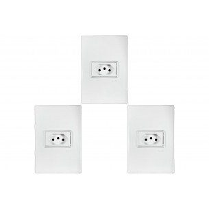 Kit C/3 - Conjunto Ilumi Vivaz Branco Com Placa 1 Tomada ... Kit C/3 - Conjunto Ilumi Vivaz Branco Com Placa 1 Tomada ...