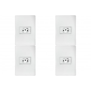 Kit C/4 - Conjunto Ilumi Vivaz Branco Com Placa 1 Tomada ...