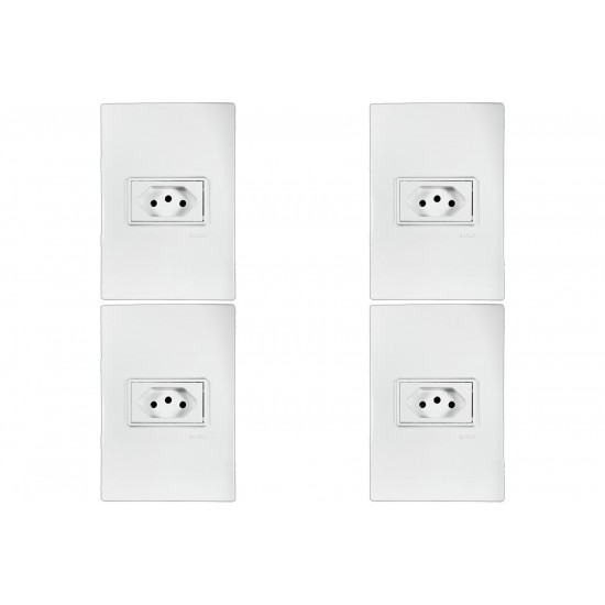 Kit C/4 - Conjunto Ilumi Vivaz Branco Com Placa 1 Tomada ...