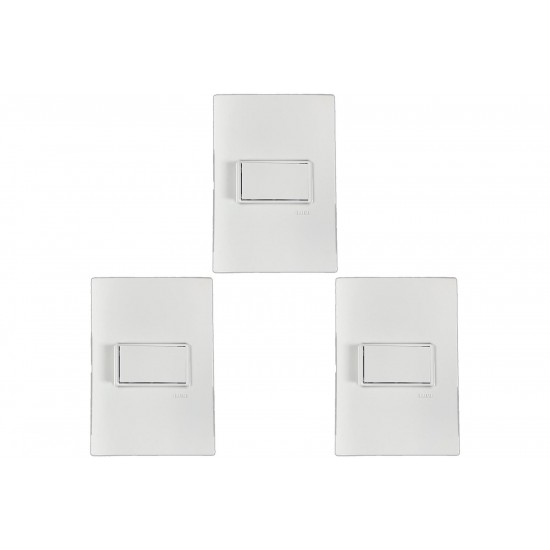 Kit C/3 - Conjunto Ilumi Vivaz Branco Com Placa 1 Simples...