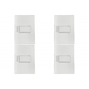 Kit C/4 - Conjunto Ilumi Vivaz Branco Com Placa 1 Simples...