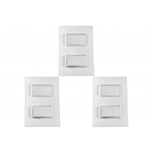 Kit C/3 - Conjunto Ilumi Vivaz Branco Com Placa 2 Simples... Kit C/3 - Conjunto Ilumi Vivaz Branco Com Placa 2 Simples...