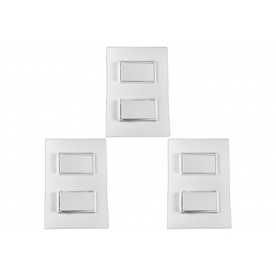 Kit C/3 - Conjunto Ilumi Vivaz Branco Com Placa 2 Simples... Kit C/3 - Conjunto Ilumi Vivaz Branco Com Placa 2 Simples...
