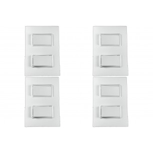 Kit C/4 - Conjunto Ilumi Vivaz Branco Com Placa 2 Simples...