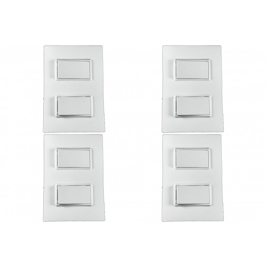 Kit C/4 - Conjunto Ilumi Vivaz Branco Com Placa 2 Simples... Kit C/4 - Conjunto Ilumi Vivaz Branco Com Placa 2 Simples...