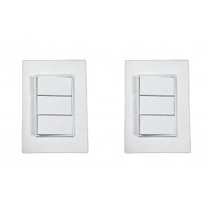 Kit C/2 - Conjunto Ilumi Vivaz Branco Com Placa 3 Simples...