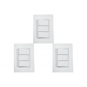 Kit C/3 - Conjunto Ilumi Vivaz Branco Com Placa 3 Simples... Kit C/3 - Conjunto Ilumi Vivaz Branco Com Placa 3 Simples...