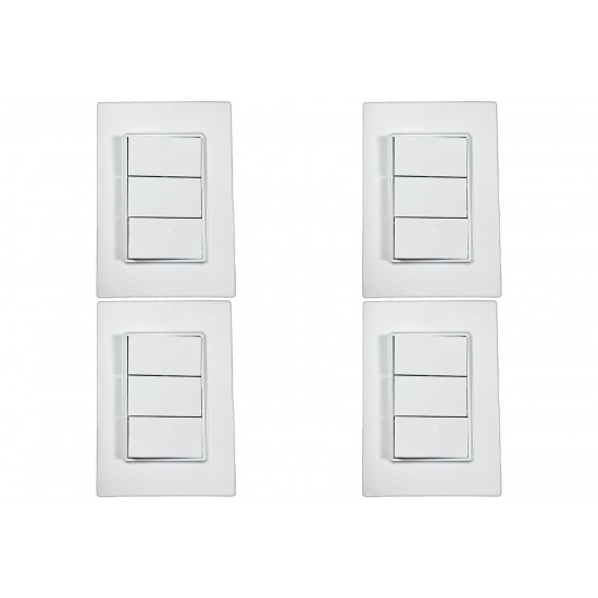 Kit C/4 - Conjunto Ilumi Vivaz Branco Com Placa 3 Simples... Kit C/4 - Conjunto Ilumi Vivaz Branco Com Placa 3 Simples...