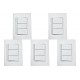 Kit C/5 - Conjunto Ilumi Vivaz Branco Com Placa 3 Simples...