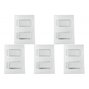 Kit C/5 - Conjunto Ilumi Vivaz Branco Com Placa 1 Simples...