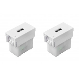 Kit C/2 - Modulo Ilumi Vivaz Tomada ''Usb'' Branca 7591 Kit C/2 - Modulo Ilumi Vivaz Tomada ''Usb'' Branca 7591