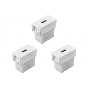 Kit C/3 - Modulo Ilumi Vivaz Tomada ''Usb'' Branca 7591 Kit C/3 - Modulo Ilumi Vivaz Tomada ''Usb'' Branca 7591