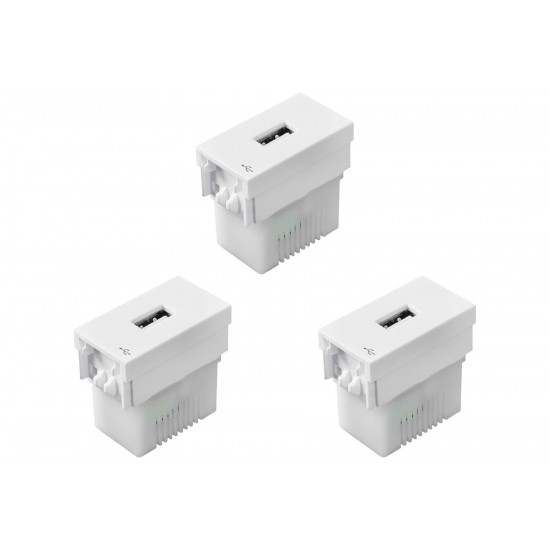 Kit C/3 - Modulo Ilumi Vivaz Tomada ''Usb'' Branca 7591