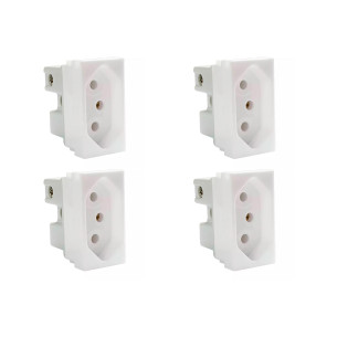 Kit C/4 - Modulo Steck Linha Stella 1 Tomada 20A. Branco ...