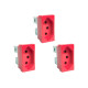 Kit C/3 - Modulo Steck Linha Stella 1 Tomada 20A. Vermelh...