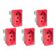 Kit C/5 - Modulo Steck Linha Stella 1 Tomada 20A. Vermelh... Kit C/5 - Modulo Steck Linha Stella 1 Tomada 20A. Vermelh...