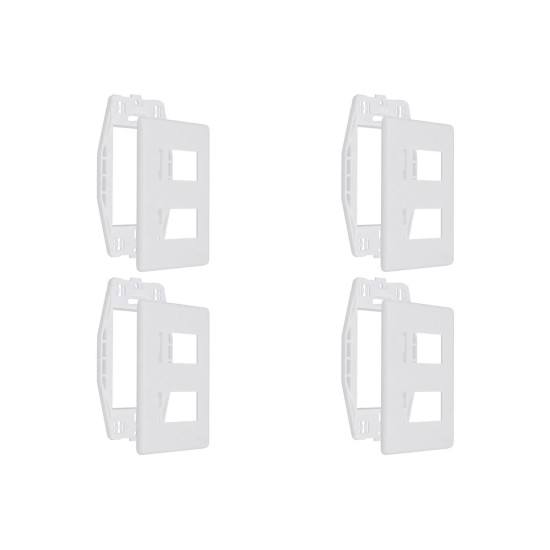 Kit C/4 - Placa Steck Linha Stella Branca 4X2 - 2 Modulos...