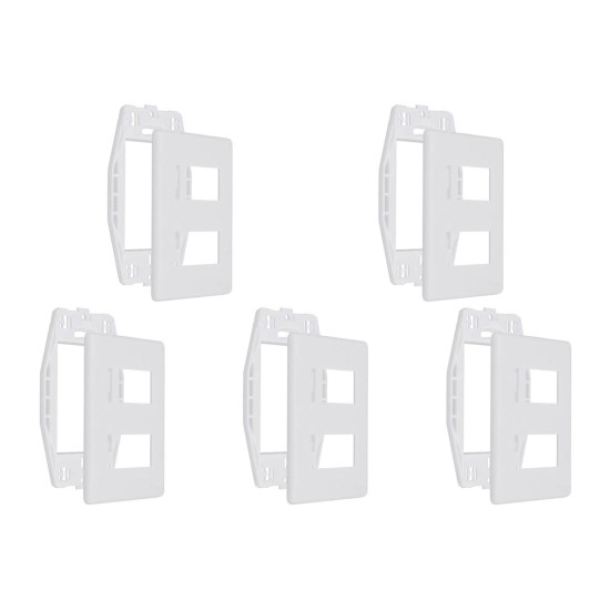 Kit C/5 - Placa Steck Linha Stella Branca 4X2 - 2 Modulos...