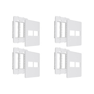 Kit C/4 - Placa Steck Linha Stella Branca 4X4 - 2 Modulos...
