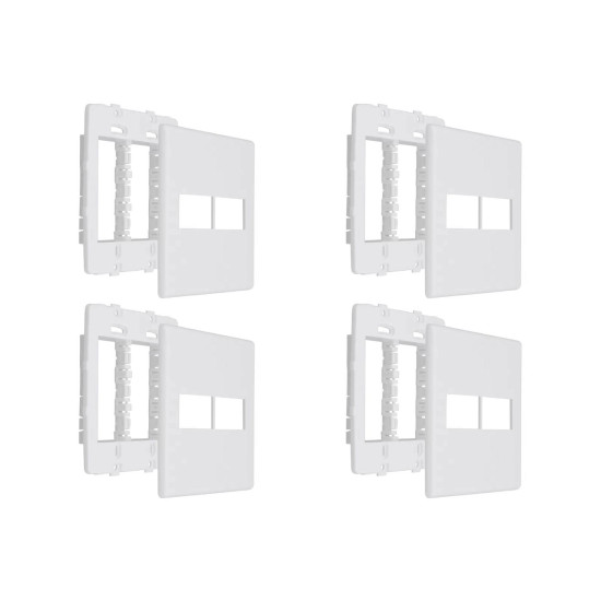 Kit C/4 - Placa Steck Linha Stella Branca 4X4 - 2 Modulos...