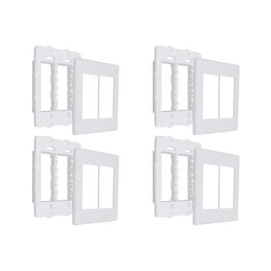Kit C/4 - Placa Steck Linha Stella Branca 4X4 - 3 Modulos...