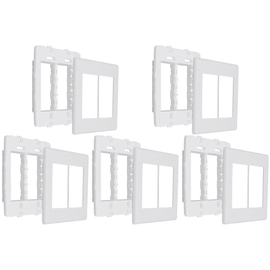 Kit C/5 - Placa Steck Linha Stella Branca 4X4 - 3 Modulos...