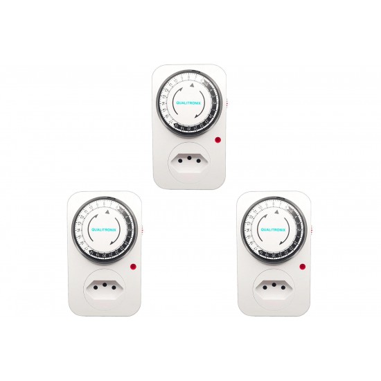 Kit C/3 - Timer Analogico Qualitronix Bivolt Qta01