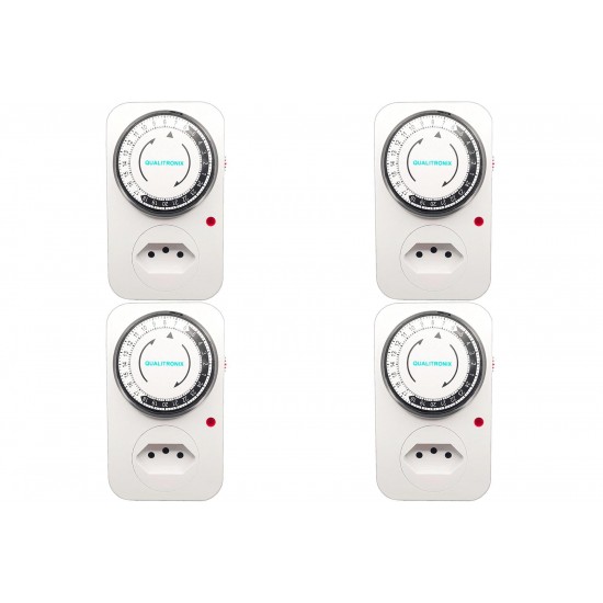 Kit C/4 - Timer Analogico Qualitronix Bivolt Qta01