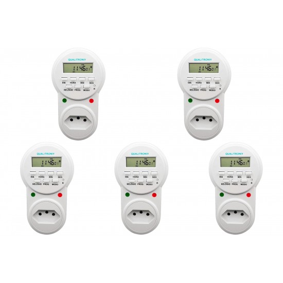 Kit C/5 - Timer Digital Qualitronix Bivolt Qtd01