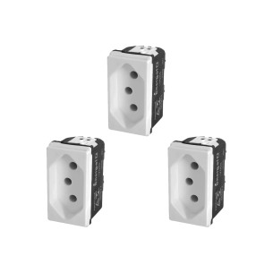 Kit C/3 - Modulo Pial Pop Branco 1 Tomada 2P+T 20A. Lg03020