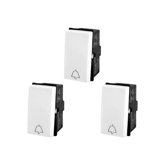 Kit C/3 - Modulo Pial Pop Branco Pulsador Campainha 2A. 250V