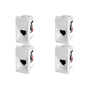 Kit C/4 - Modulo Pial Pop Branco Tomada Telefone Rj11 - L...