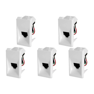 Kit C/5 - Modulo Pial Pop Branco Tomada Telefone Rj11 - L...