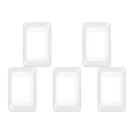 Kit C/5 - Placa Pial Pop Branca 4X2 - 3 Modulos Juntos Lgp23