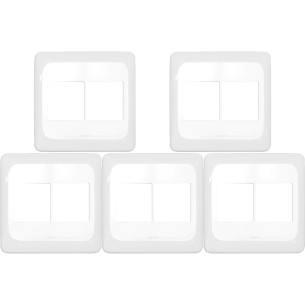 Kit C/5 - Placa Pial Pop Branca 4X4 - 2 Modulos+2 Modulos...