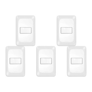 Kit C/5 - Conjunto Pial Pop Modulo Com Placa 4X2 - 1 Simp...