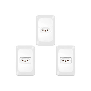 Kit C/3 - Conjunto Pial Pop Modulo Com Placa 4X2 - 1 Toma...