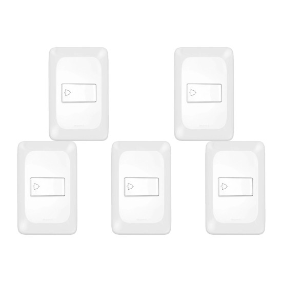 Kit C/5 - Conjunto Pial Pop Modulo Com Placa 4X2 - Pulsad...