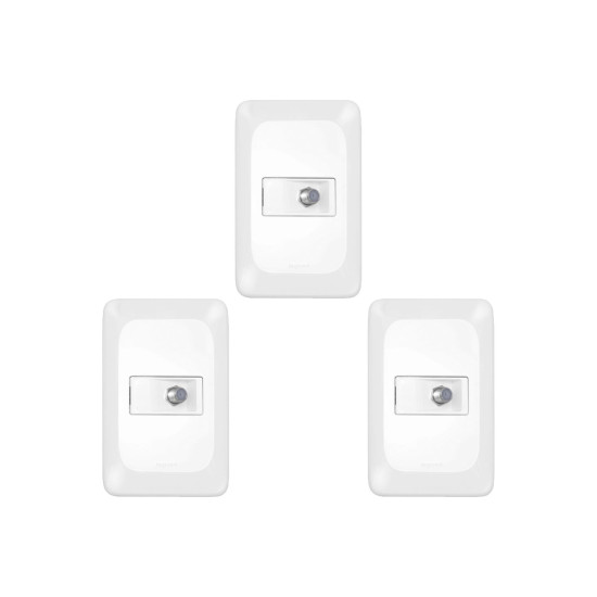 Kit C/3 - Conjunto Pial Pop Modulo Com Placa 4X2 - 1 Toma...