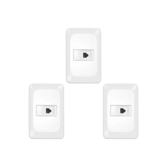 Kit C/3 - Conjunto Pial Pop Modulo Com Placa 4X2 - 1 Toma...