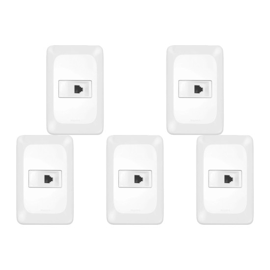 Kit C/5 - Conjunto Pial Pop Modulo Com Placa 4X2 - 1 Toma...